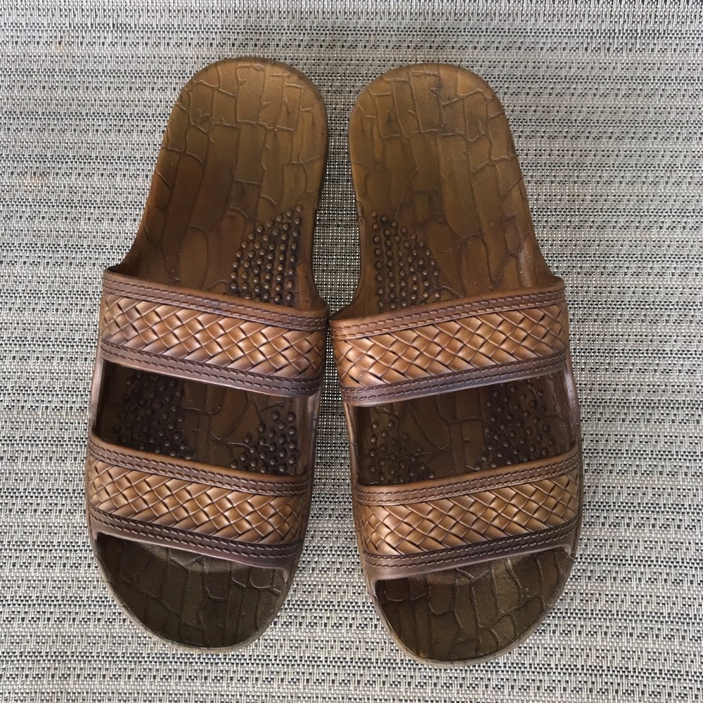Imperial Sandals Hawaii Rubber Sandals Brown Size 9 - Picture 3 of 7